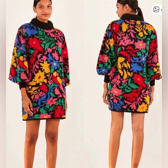 FARM Rio Dresses & Skirts - FARM Rio Tropical Garden Long
Sleeve Sweater Dress size Small